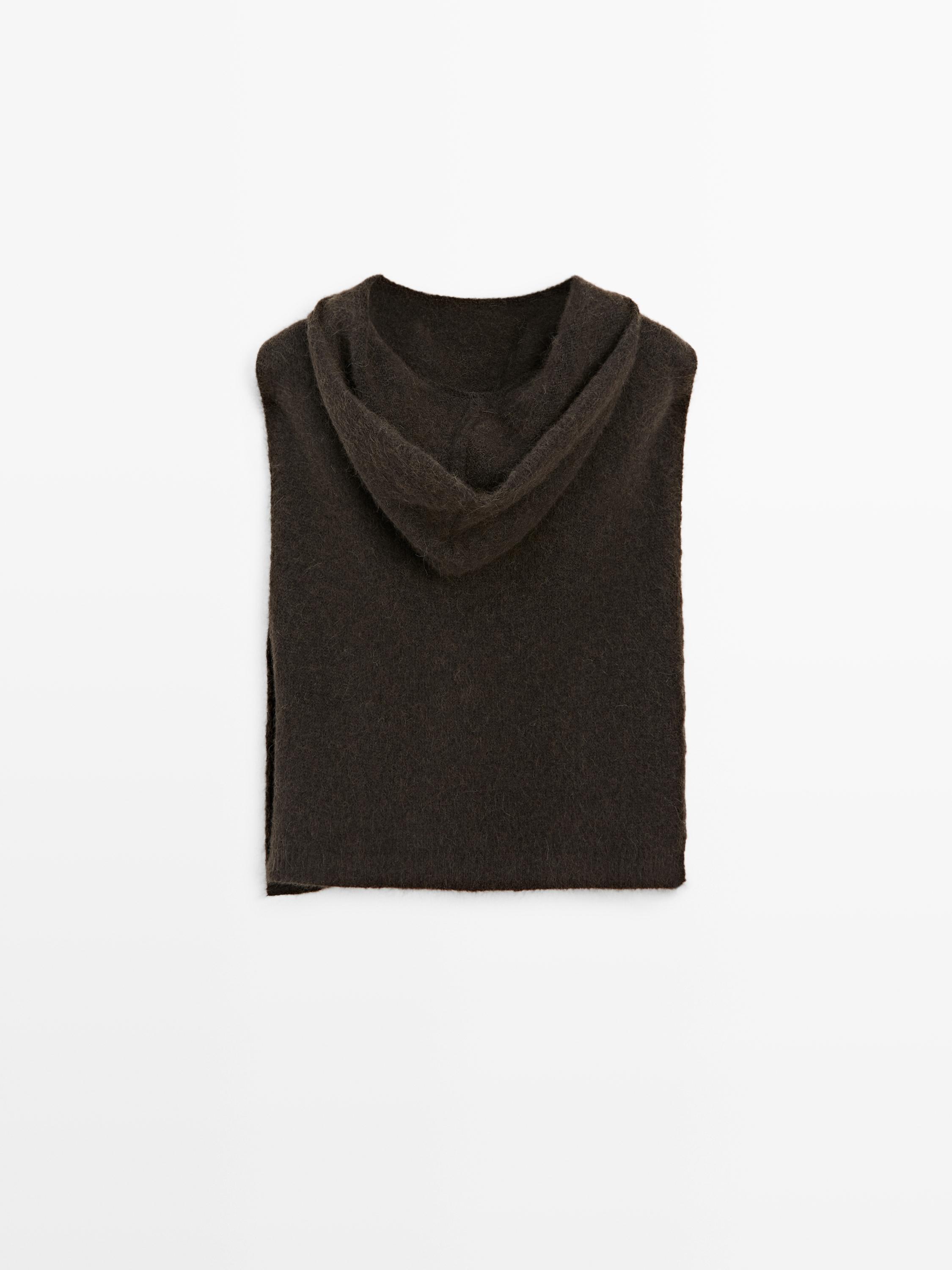 Hooded alpaca blend bib